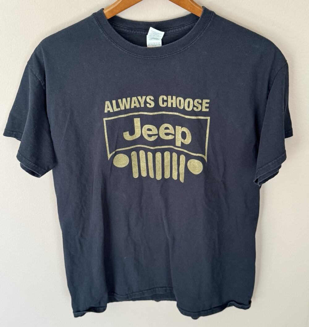 “Always choose Jeep” Shirt Large Grey/Gold